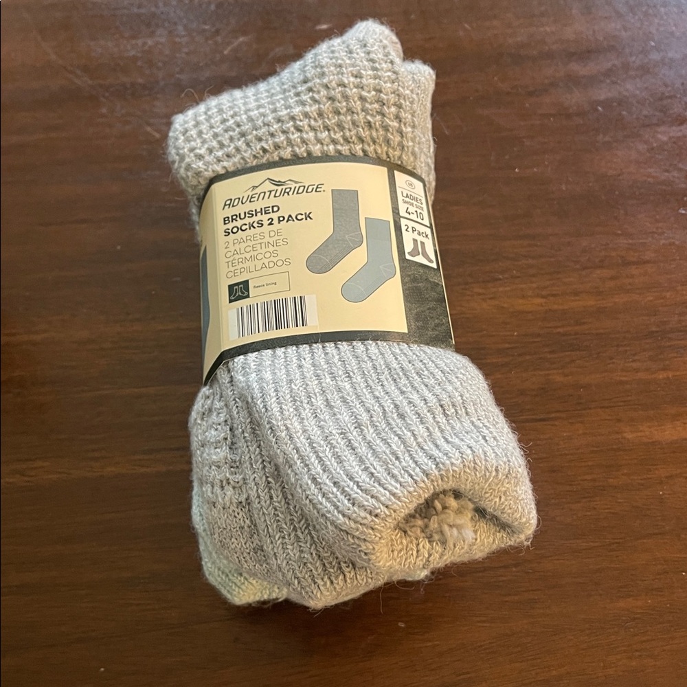 Set of TWO pair women’s brushed socks size 4-10-new